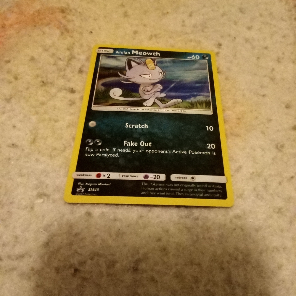 Pokemon Alolan Meowth SM43 - Sun & Moon - Holo
